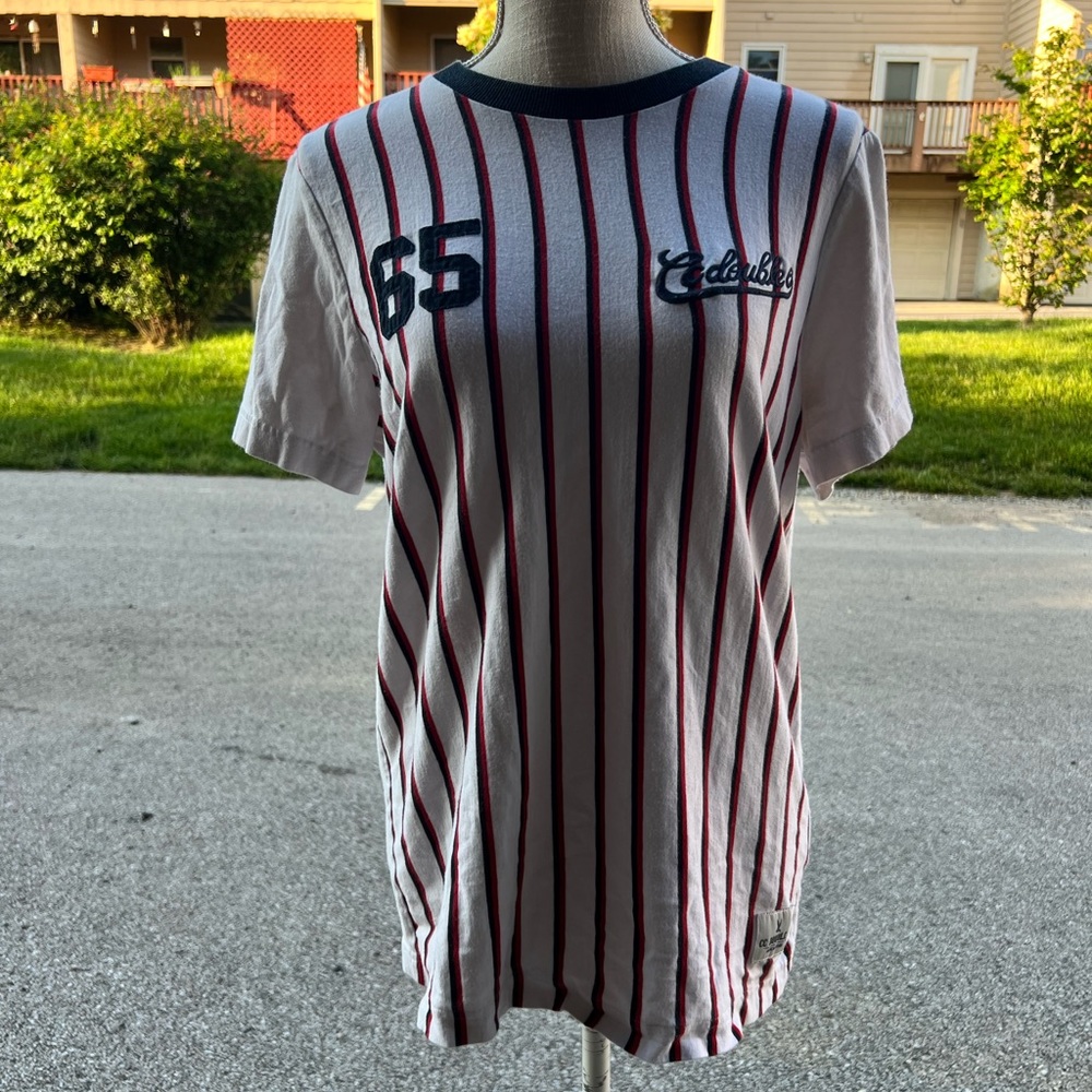 CC Double O American Luxury Vintage Red white Blue Ringer  Baseball Tee
